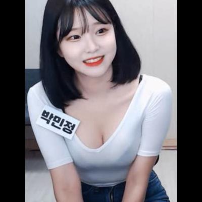 살빼기 전 BJ 박민정 통통해서 귀여웠던 시절 시스루 흰티 블랙브라 청바지